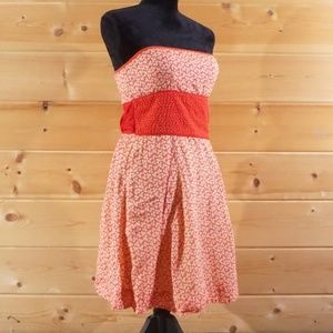 Free People Strapless Midi Flower Dress Size 8
